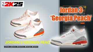 NBA 2K25 Shoe Creator  Jordan 3 Georgia Peach [upl. by Roda412]