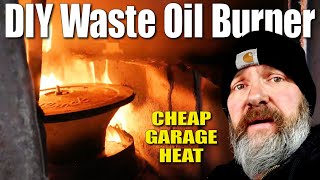 DIY Waste Oil Burner  Converting a Wood Stove for CHEAP Garage Heat [upl. by Alban]