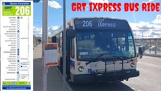 Grand River Transit Bus Ride On 206 iXpress Coronation Full Route With Highway Detour 102624 [upl. by Gnehp]