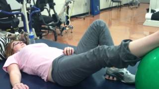 Stroke Exercises Strengthening hamstring with swiss ball [upl. by Hrutkay]