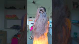 Trendy twist half bun hairstyle 💗 hairstyle hairtutorial youtube bu girlyhairstyles bun [upl. by Joub]