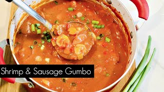 Summer Shrimp and Andouille Sausage GUMBO  ThymeWithApril [upl. by Libb801]