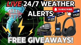 LIVE 247 Weather Alerts amp BIG Giveaways – Radios Batteries Headphones weather hamradio [upl. by Ihc128]