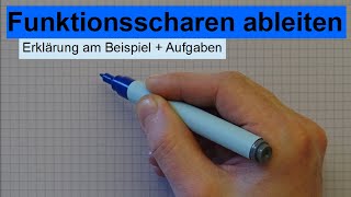 Funktionsscharen ableiten  Beispiel  Aufgaben [upl. by Aleetha]