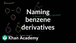 Naming benzene derivatives introduction  Aromatic Compounds  Organic chemistry  Khan Academy [upl. by Leseil]