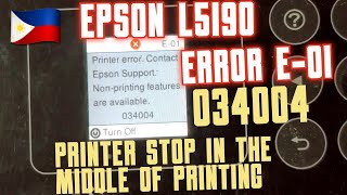 EPSON L5190 ERROR E01 034004 [upl. by Onahpets145]