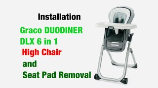 How to install a GRACO High Chair and remove the Seat Pad [upl. by Read]