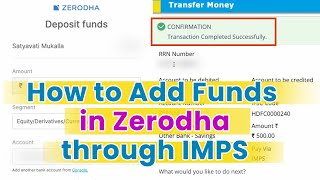 How to Add Funds in Zerodha through IMPS NEFT amp RTGS [upl. by Ki]