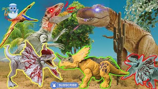 Biggest Pentaceratops VS Triceratops  Mattel Toys Collection  Indoraptor  Spinosaurus [upl. by Anits]