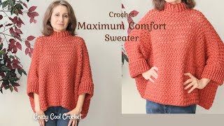 Crochet Womens Sweater  Designed for MAXIMUM COMFORT [upl. by Yarg]