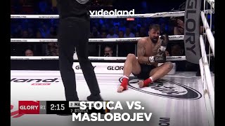 Samenvatting kwartfinale Glory Light Heavyweight Grand Prix Bogdan Stoica vs Sergej Maslobojev [upl. by Ardnuaet811]