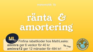 1b 231 ränta och amortering [upl. by Letsyrhc580]