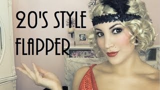 20s Flapper  Great Gatsby Halloween Tutorial [upl. by Amled]