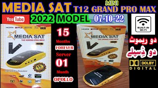 Media Sat T12 Grand Pro Max unboxing  Builtin WiFi  New Model 2022 Mini Receiver [upl. by Monteith]