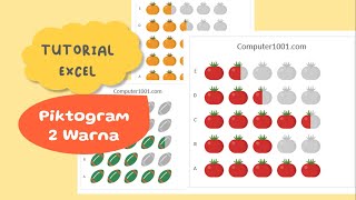 Cara Membuat Piktogram Excel 2 Warna  Grafik Gambar Piktograf [upl. by Joselyn]