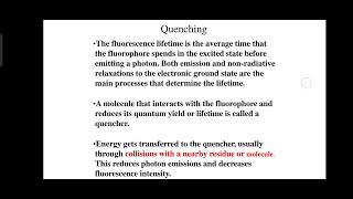 Difference between fluorescence and Phosphorescence Quenching  Static amp Dynamic [upl. by Jacy]