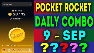 Pocket Rocket Daily Combo 9 september 2024  Today Pocket Rocket Daily Combo allgamerpro [upl. by Anael]