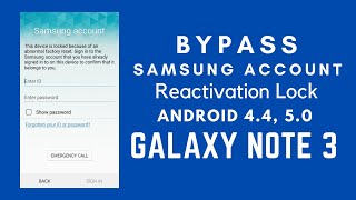 How To Bypass Samsung Account  Reactivation Lock From Note 3  SMN900 N9000 N9002 N9005 [upl. by Pliner]