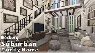 BLOXBURG Suburban Family Home Speedbuild interior  full tour Roblox House Build [upl. by Aivatnohs770]