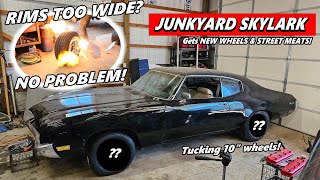 TUCKING 10s in STOCK TUBS The Junkyard Skylark gets some NEW WHEELS and STREET MEATS [upl. by Elatia]