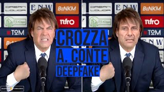 Crozza  Antonio Conte doppia Sono geloso di Mourinho non parlano più di me deepfake [upl. by Miharba]