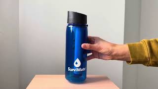 SurviMate 0 01μm Ultra Filtration Filtered Water Bottle Portable Water Filter Bottle Review [upl. by Adnahsam495]