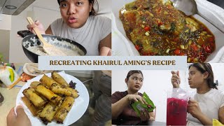 RECREATING KHAIRUL AMINGS RECIPE popiah carbonara ikan siakap thai sos sirap laici asam boi [upl. by Holleran]