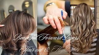 Forward Layers Haircut with Base Colour amp Full Highlights [upl. by Niai]