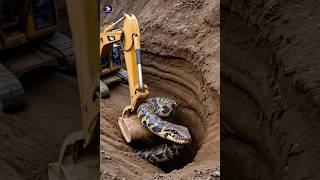 An Excavator Encounter A Giant Pythonpythonencounter snake pythonsnake [upl. by Knuth]