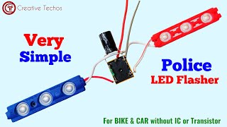 12v Police Light Flasher circuit  Without IC amp Transistor Using [upl. by Donnelly]