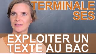 Exploiter un texte au bac  SES  Terminale  Les Bons Profs [upl. by Archaimbaud]