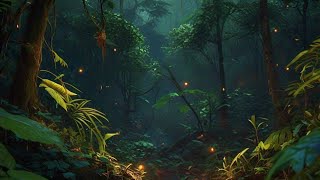 JUNGLE NIGHT WALK  Relaxation trippy meditation mush psychedelic nature trip [upl. by Maxa]