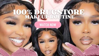 100 DRUGSTORE MAKEUP ROUTINE  ALL Affordable Products  No HighEnd Makeup  Baddie on a Budget [upl. by Baskett]