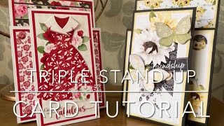 Triple Stand Up Card Tutorial using Sunflower Cottage by NitwitCollections [upl. by Taro379]