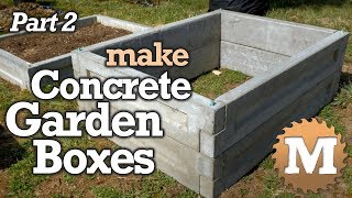 Amazing Concrete Garden Boxes PART 2  DIY Molds to Pour and Cast Cement Planter link together Beds [upl. by Verne]