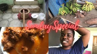 Rural diary 4 Prepare Fufu with me on a Sunday afternoon with 55 Ghana cedis only [upl. by Oidacra]