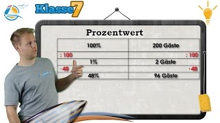 Prozentrechnung Prozentwert  Klasse 7 ★ Wissen [upl. by Onateyac]