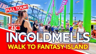 INGOLDMELLS  Walk from Ingoldmells Beach to Fantasy Island near Skegness England  4K Walk [upl. by Nhabois155]