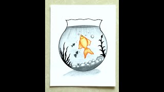 How To Draw a Fish TankFish in Aquarium Pencil Shading Pencil Drawing and Shading for Beginners [upl. by Virgina]