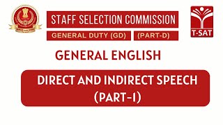 SSC GD  General English  Direct And Indirect Speech Part1  TSAT [upl. by Lanam]