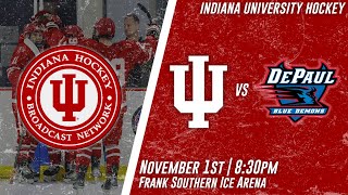 Indiana Hockey vs DePaul ACHA MD2 11124 [upl. by Ayotnahs]