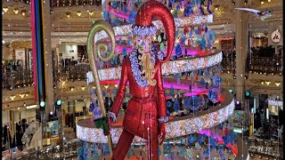 Paris 2023 Christmas Part 1  Get Festive At Galeries Lafayette [upl. by Nesahc]