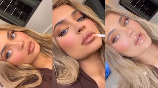 Kylie Jenner Doing her Makeup Using New Kylie Cosmetics Leopard Collection [upl. by Blader]