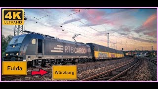 【4K】 Führerstandsmitfahrt Fulda BF nach Würzburg HBF über Gemünden am MainJossa [upl. by Woehick]