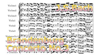 Brandenburg Concerto No 3【Score】sheet music BWV 1048 G major [upl. by Glinys]