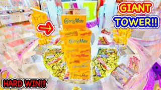 GIANT CANDY TOWER PUSHER GAME SWEET LAND at JAPAN 巨大カロリーメイトタワー挑戦！！ スイートランド5 [upl. by Culberson330]