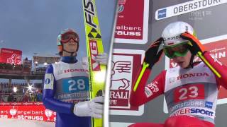 Tom Hilde 28 vs Klemens Murańka 23  Oberstdorf 291213  SKI JUMPING WORDL CUP 1314 [upl. by Ardnikat858]