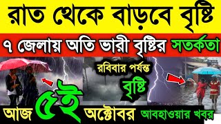 আবহাওয়ার খবর। আজ রাত থেকে বাড়বে বৃষ্টি। কাল থেকে টানা ৩ দিন দুর্যোগ। ভাসবে 7 জেলা। Weather News [upl. by Romine]