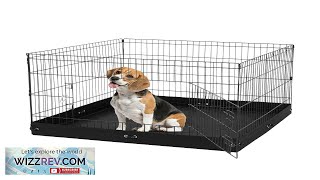 Dog Playpen 4 Panels Foldable Metal Dog Exercise Pen with Bottom Pad Review [upl. by Aala851]