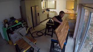 Solid Oak Worktop Fitting Danish Oil [upl. by Netsruk]